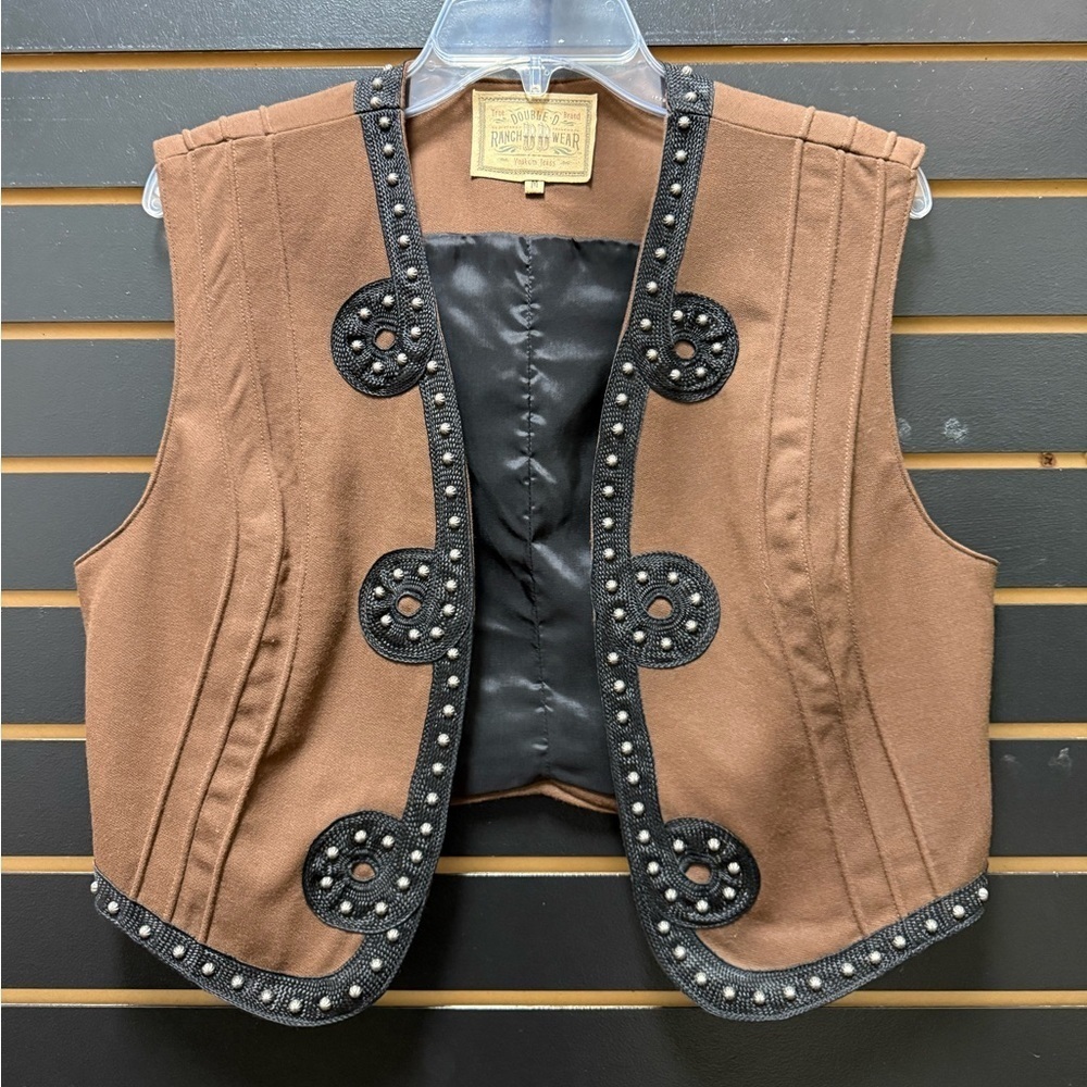 Double D Ranch Wear Studded Western Wool Vest M NWOT